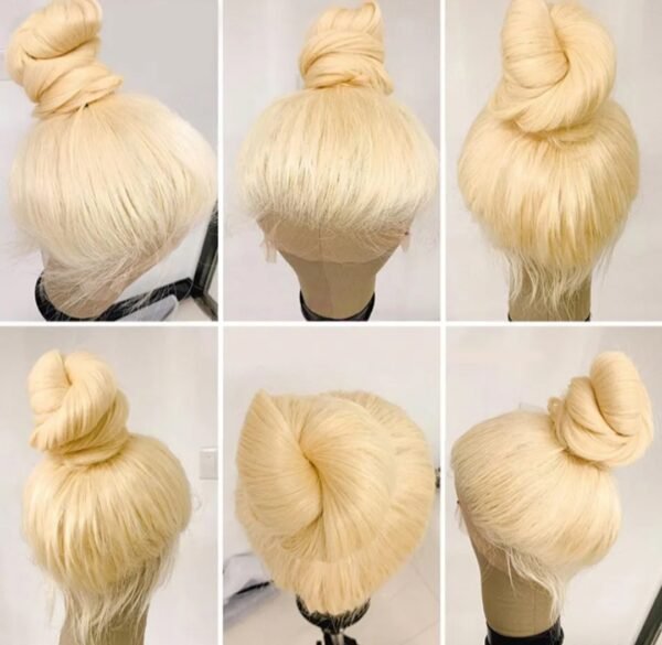 Regalis Bone Straight Honey Blonde Full Lace Hair Wig & Bun